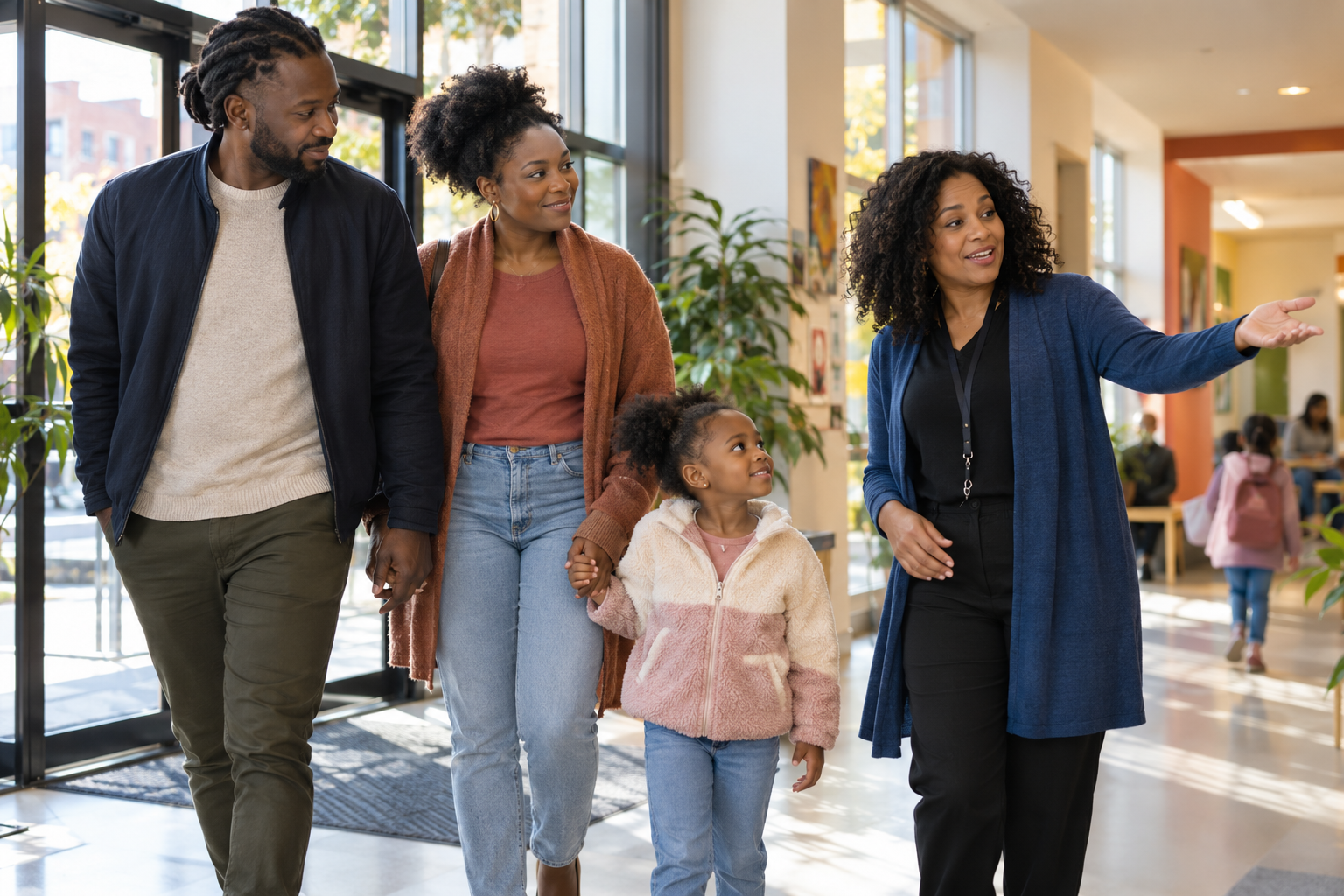 Une famille partage un moment ensemble